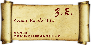 Zvada Rozália névjegykártya